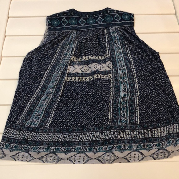 Lucky Brand bohemian floral print tank top with embroidery accent - Picture 9 of 13